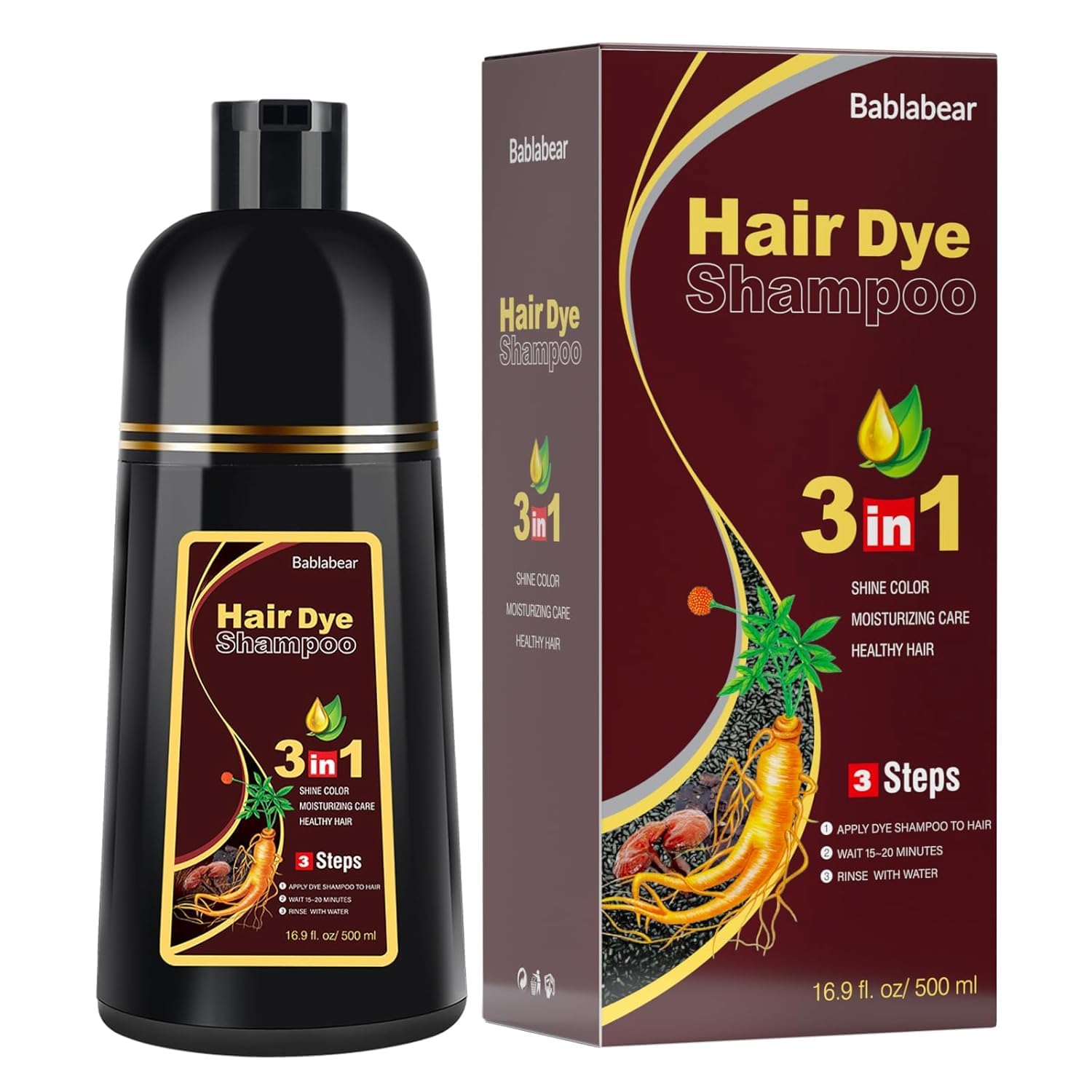 Thumbnail 4 de Bablabear Black Hair Dye Shampoo 500ml ๐โ