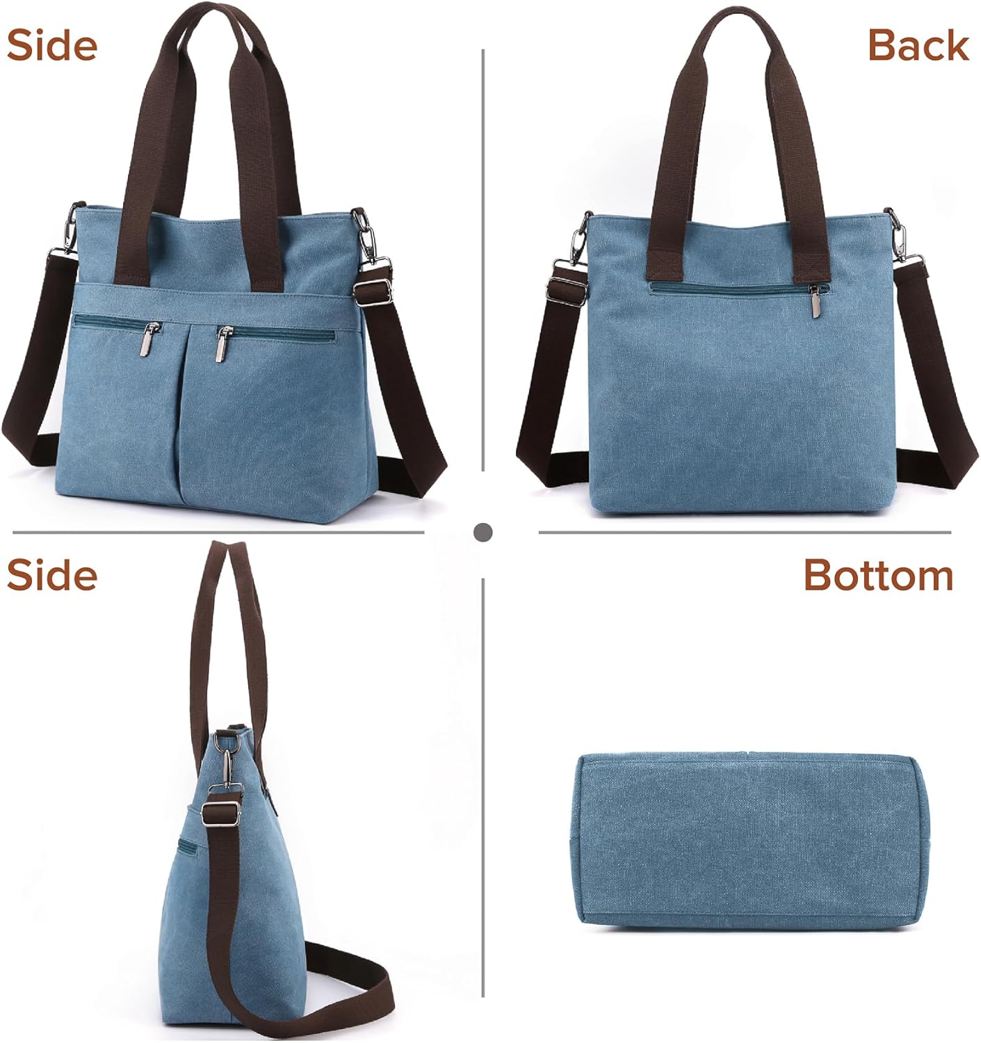 Detalle de MAYMOONER canvas tote bag, 9 pockets