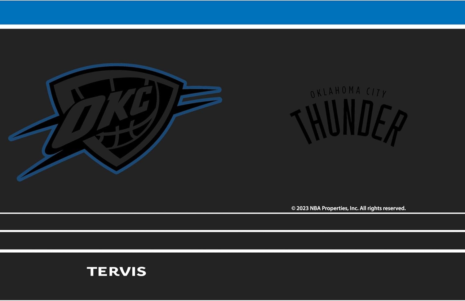 Detalle de Tervis Traveler NBA Oklahoma City Thunder Night Game Triple Insulated 30oz Stainless Steel Tumbler