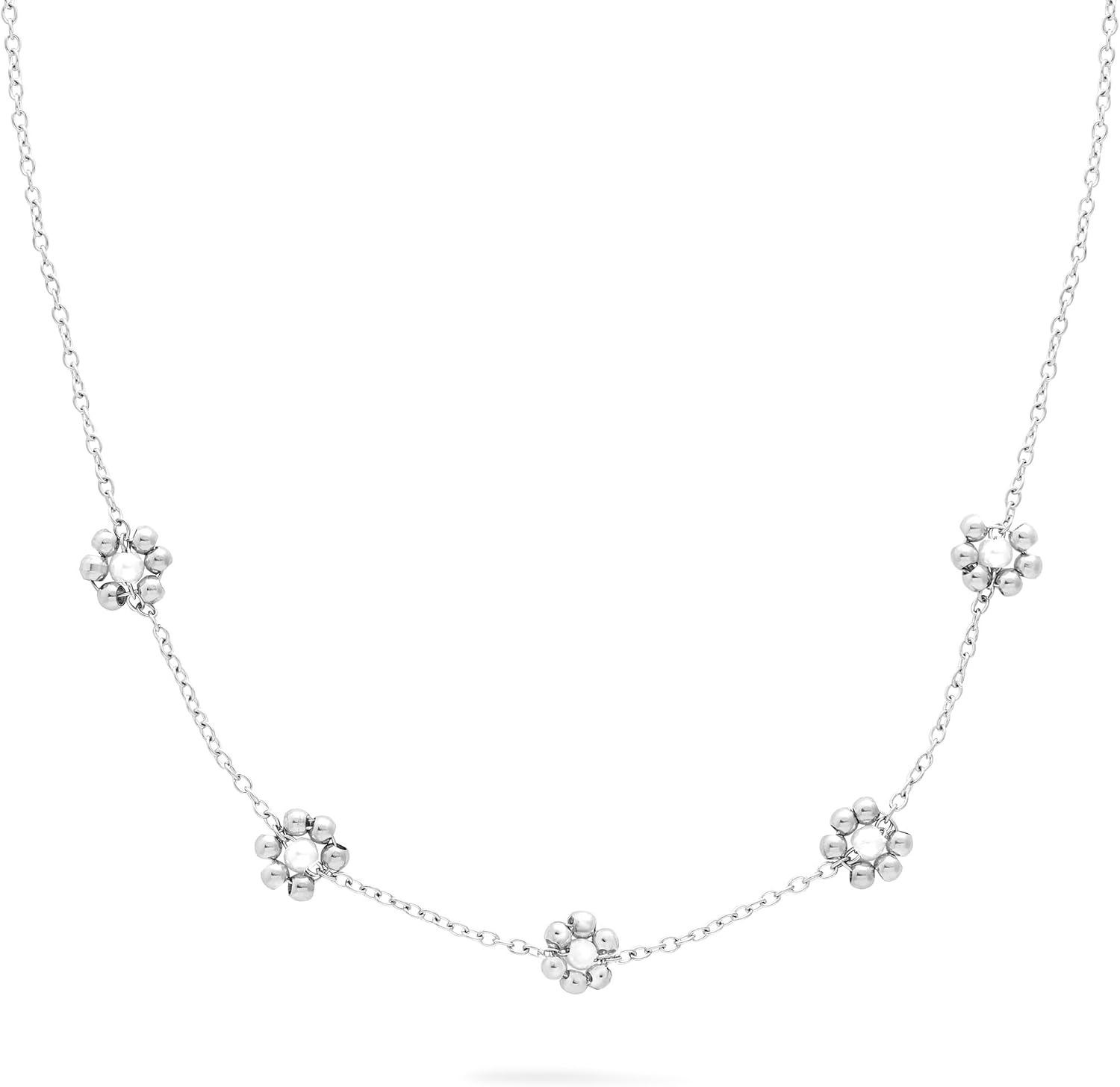 Detalle de s.Oliver Damen Schmuck – Fußkette aus Edelstahl mit Blumenanhängern