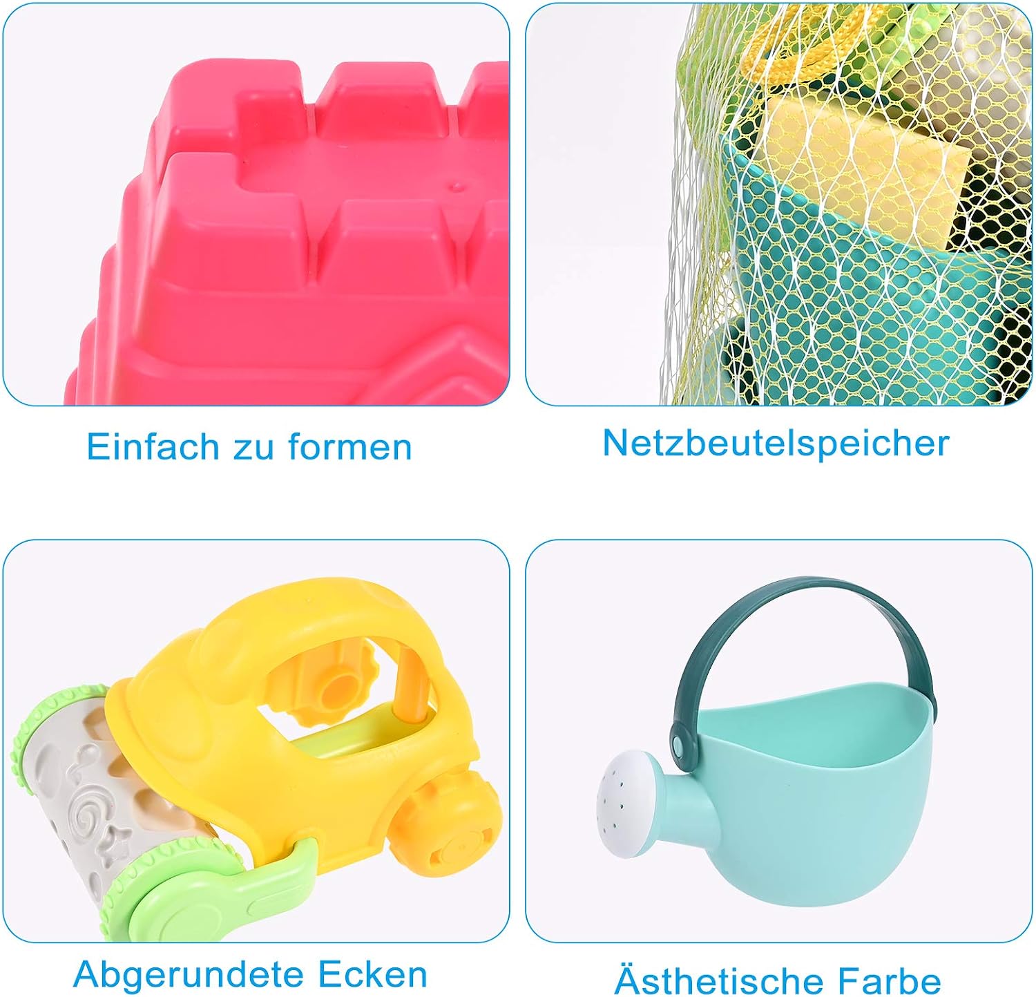 Thumbnail 2 de GOLDGE Sandspielzeug Set – 29tlg. buntes Strandspielzeug mit Eimern, Formen und Netzbeutel