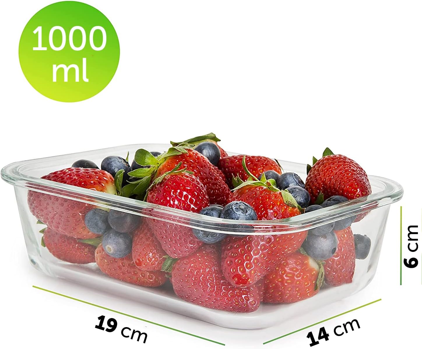 Thumbnail 5 de Prep Naturals 5-Pack Airtight Glass Meal Prep Containers (1 Compartment, 1060 ml)