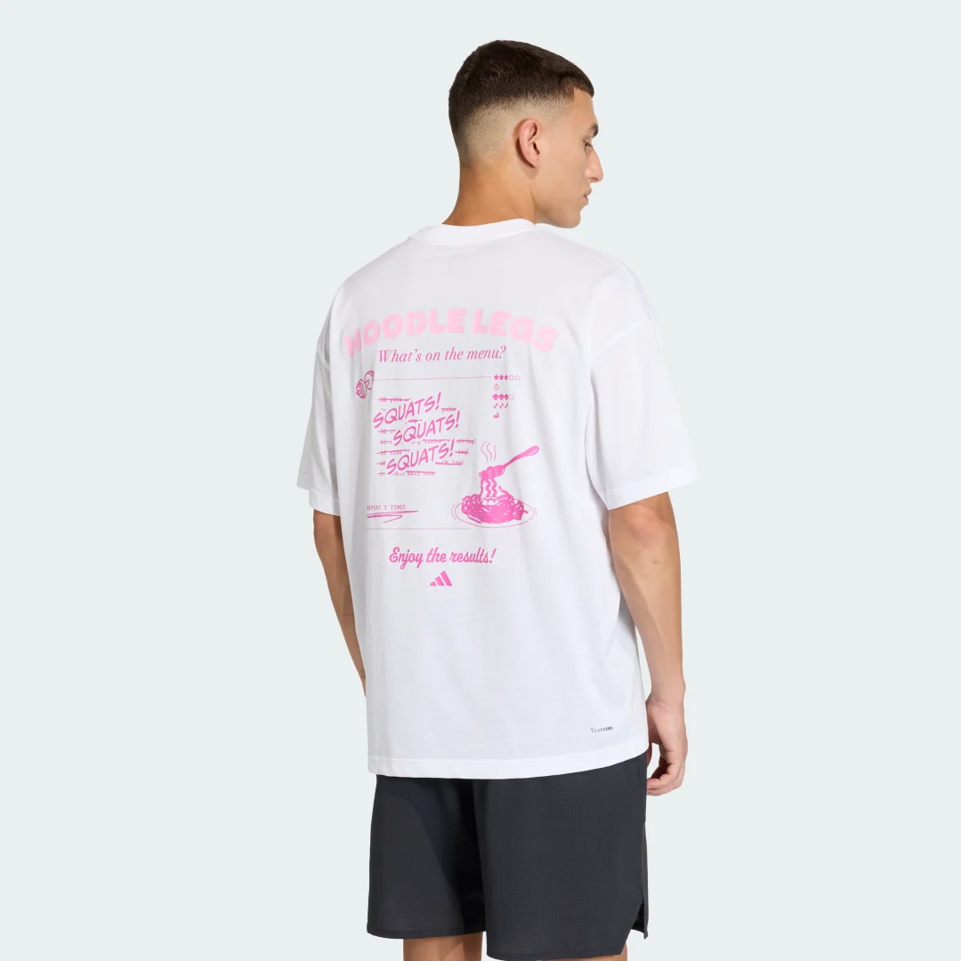 Detalle 2 de Camiseta estampada de entrenamiento Climacool Fun de Adidas (blanco)