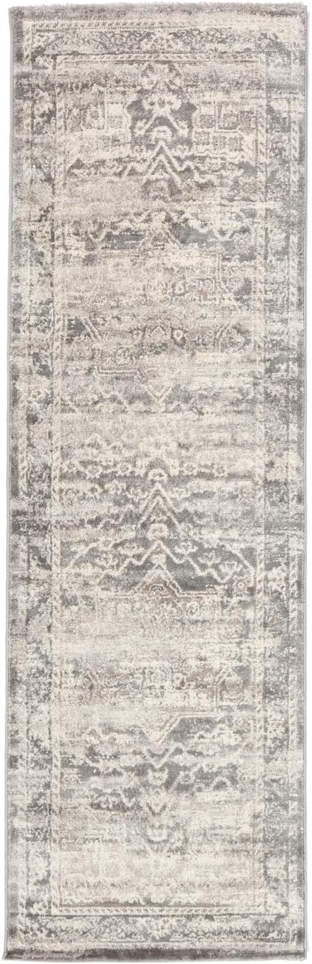 Detalle de RugVista Miran dywan 80 × 250 cm, szary, prostokątny bieżnik z wysokim runem