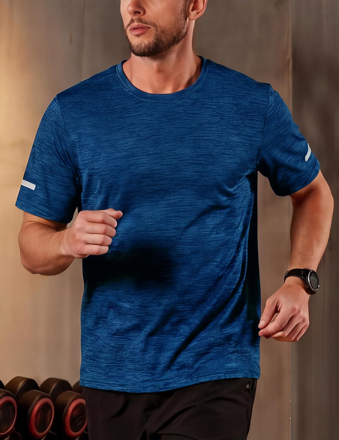 Thumbnail 1 de KEFITEVD Men’s Quick-Dry 4-Way Stretch Sport T-Shirt (Short Sleeve) for Gym, Running & Outdoor Training