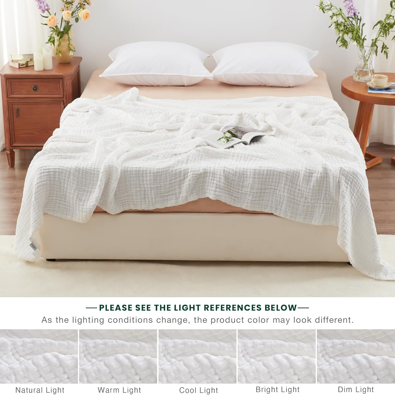 Thumbnail 5 de Love's Cabin 6-Layer Muslin Blanket 90"x90"