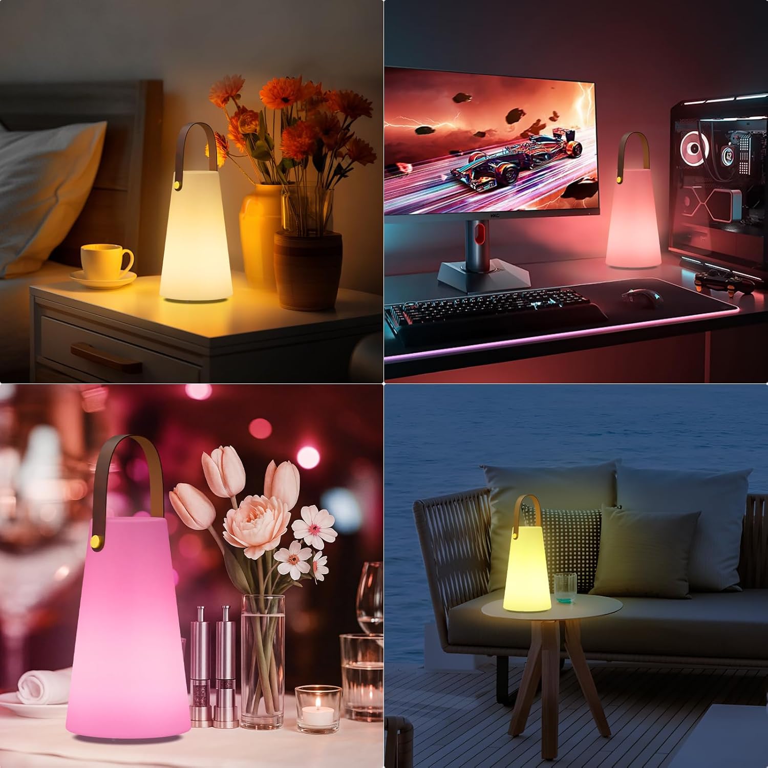 Thumbnail 6 de MALUX Outdoor Lampe 2er Set: Kabellose LED-Tischlampen mit Fernbedienung, 8 Farben und IP44 – vielseitig für Garten, Haus und Hotel