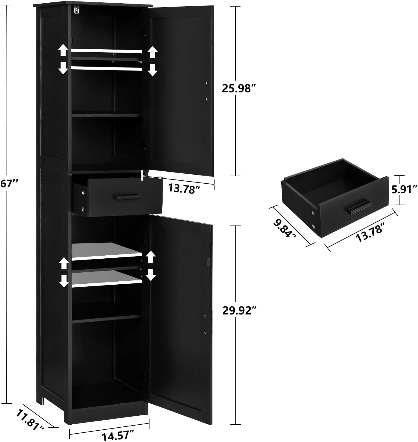 Detalle de Usikey Tall Storage Cabinet, 67-Inch