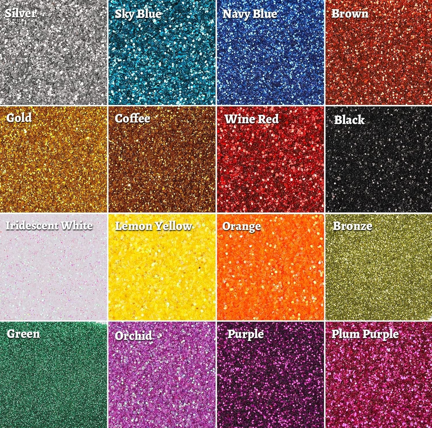 Thumbnail 3 de LEOBRO Fine & Chunky Glitter Set (32 jars) – extra fine and holographic chunky craft glitter