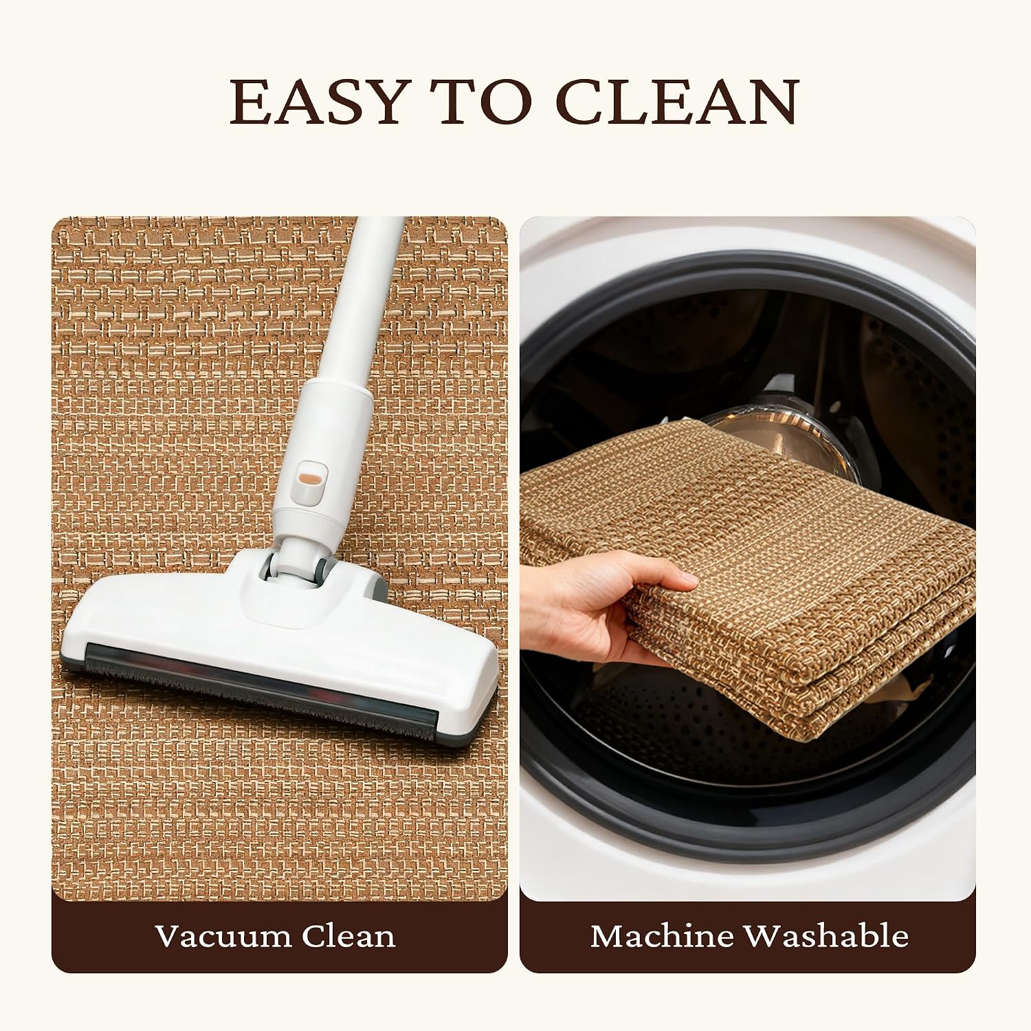 Thumbnail 4 de MatEssenz 27.5"x43" Outdoor Doormat, Washable Brown Woven Rug with TPR Backing