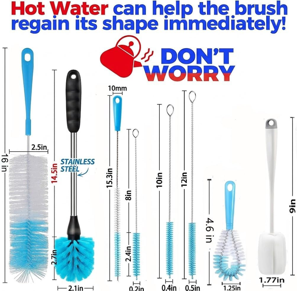 Detalle 2 de ALINK brush11blue 11-Piece Bottle Cleaning Brush Set, Blue