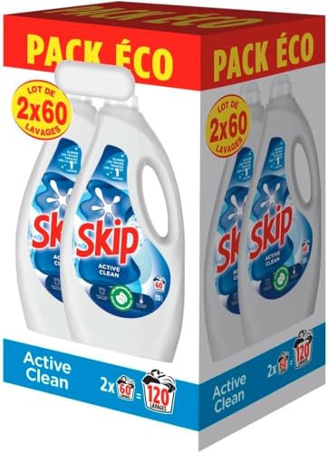 Detalle de Skip Lessive Liquide Active Clean 2x60 lavages – Propreté impeccable et fraîcheur durable