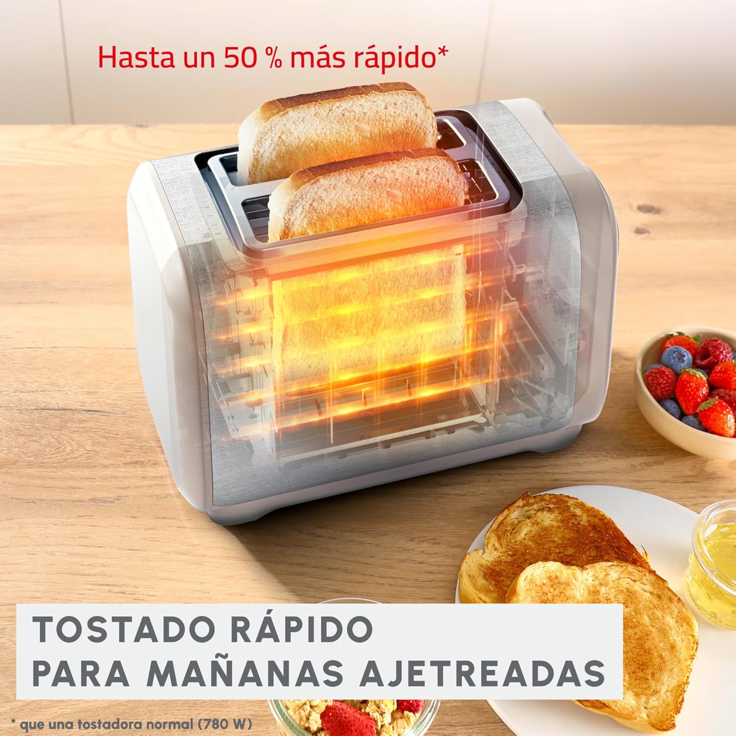 Detalle 2 de Moulinex Subito Tostadora 2 Ranuras y Calentador 🍞