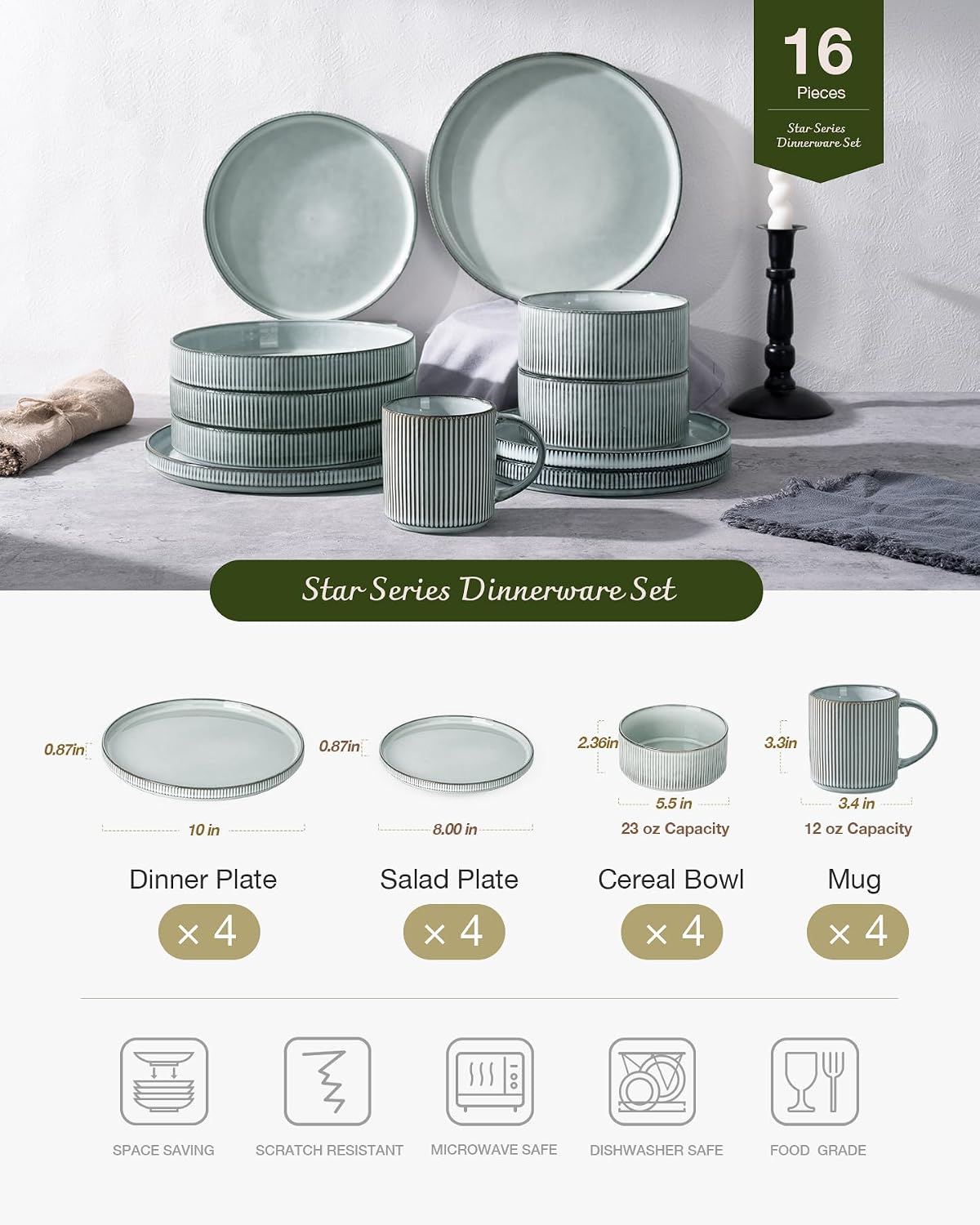 Thumbnail 2 de Famiware Star Dinnerware Set 16pc dinnerware 🍽