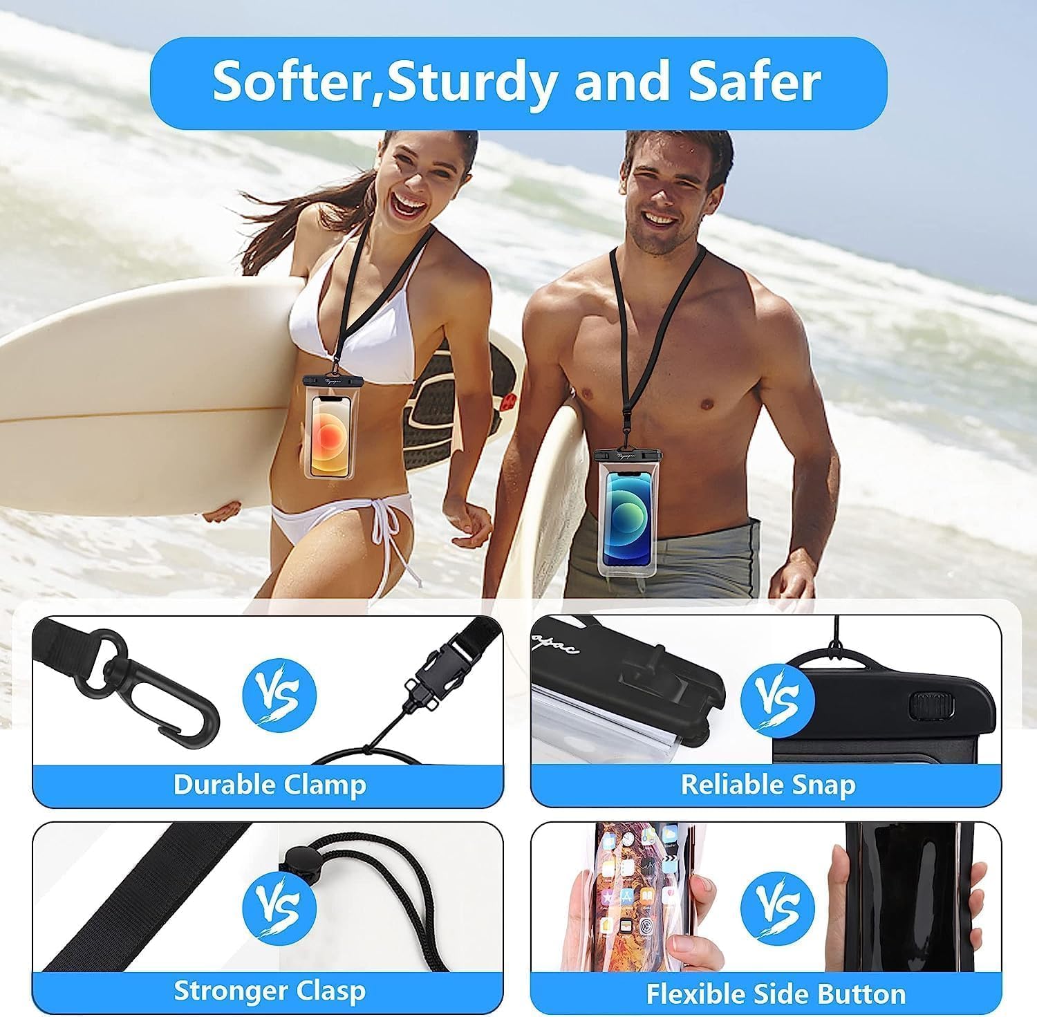 Thumbnail 6 de Rynapac 7.5in IPX8 Waterproof Phone Pouch Bag with Lanyard – Beachproof Dry Bag for iPhone and Galaxy