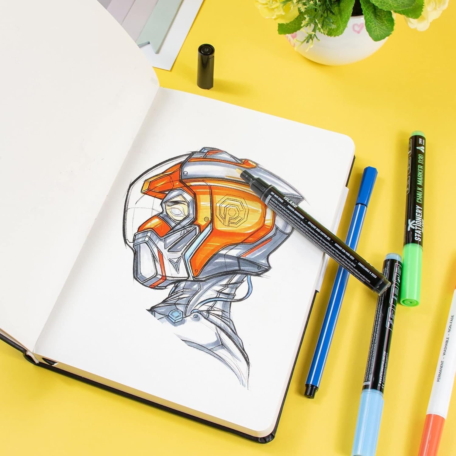 Detalle de STATIONERY ISLAND A5 Unlined Notebook: 180-Page Hardback Journal with 120gsm Premium Paper