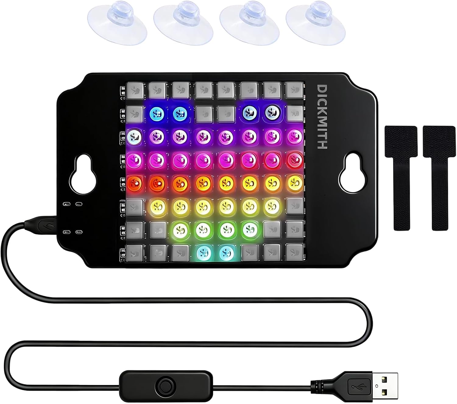 Thumbnail 6 de LED Light for Car Windshield Sign (Pink) with Suction Cups, Hook-and-Loop Cable Ties and USB Plug