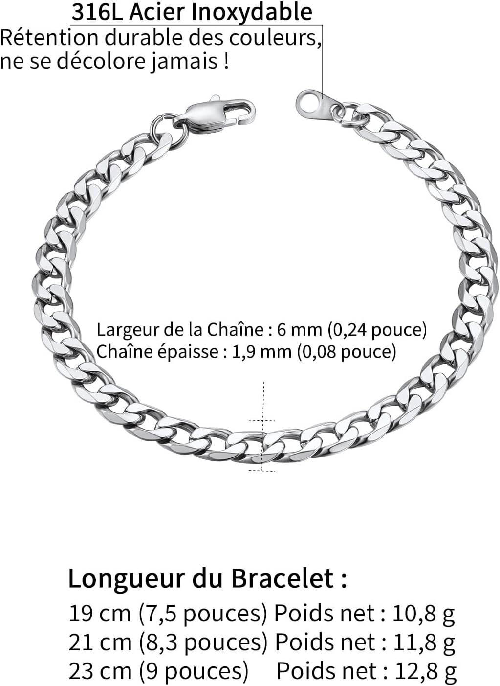 Thumbnail 5 de ChainsHouse Bracelet Gourmette 21 cm