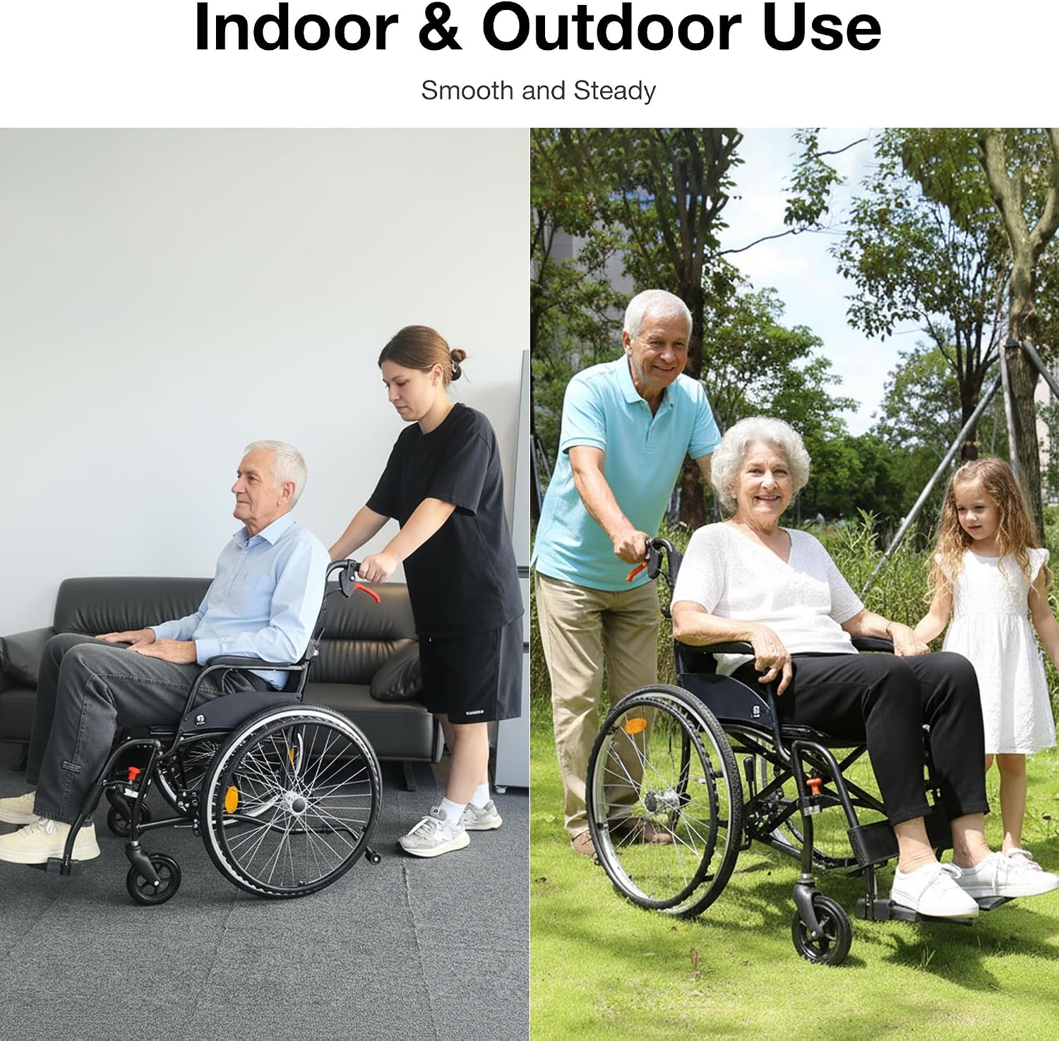 Thumbnail 3 de WHLICKS A06 Lightweight Folding Transport Wheelchair, Aluminium Frame