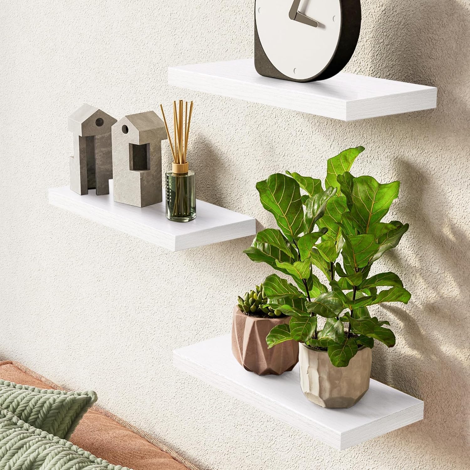 Thumbnail 5 de BAYKA White Floating Shelves Set of 3