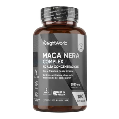 Detalle de Maca Peruana WeightWorld 180 Capsule Vegane – Estratto 100:1, 1 Al Giorno Per 6 Mesi