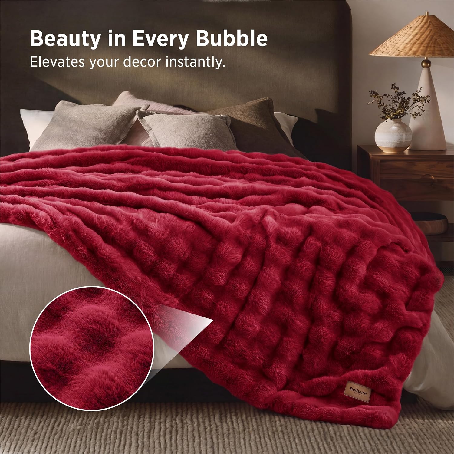 Detalle de Bedsure Faux Fur Blanket, King