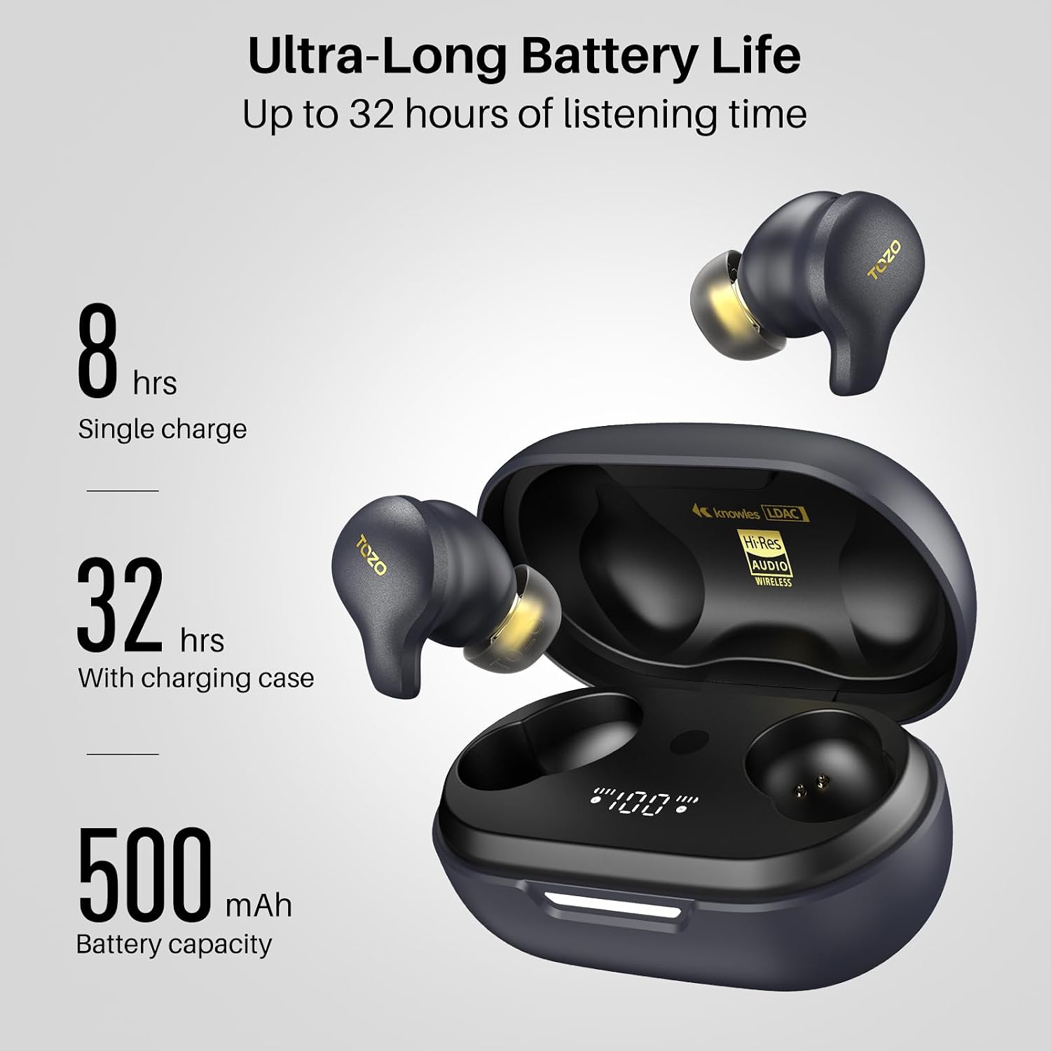 Thumbnail 4 de TOZO Golden X1 Wireless Earbuds: Hybrid Driver, LDAC & Hi-Res Audio with ANC