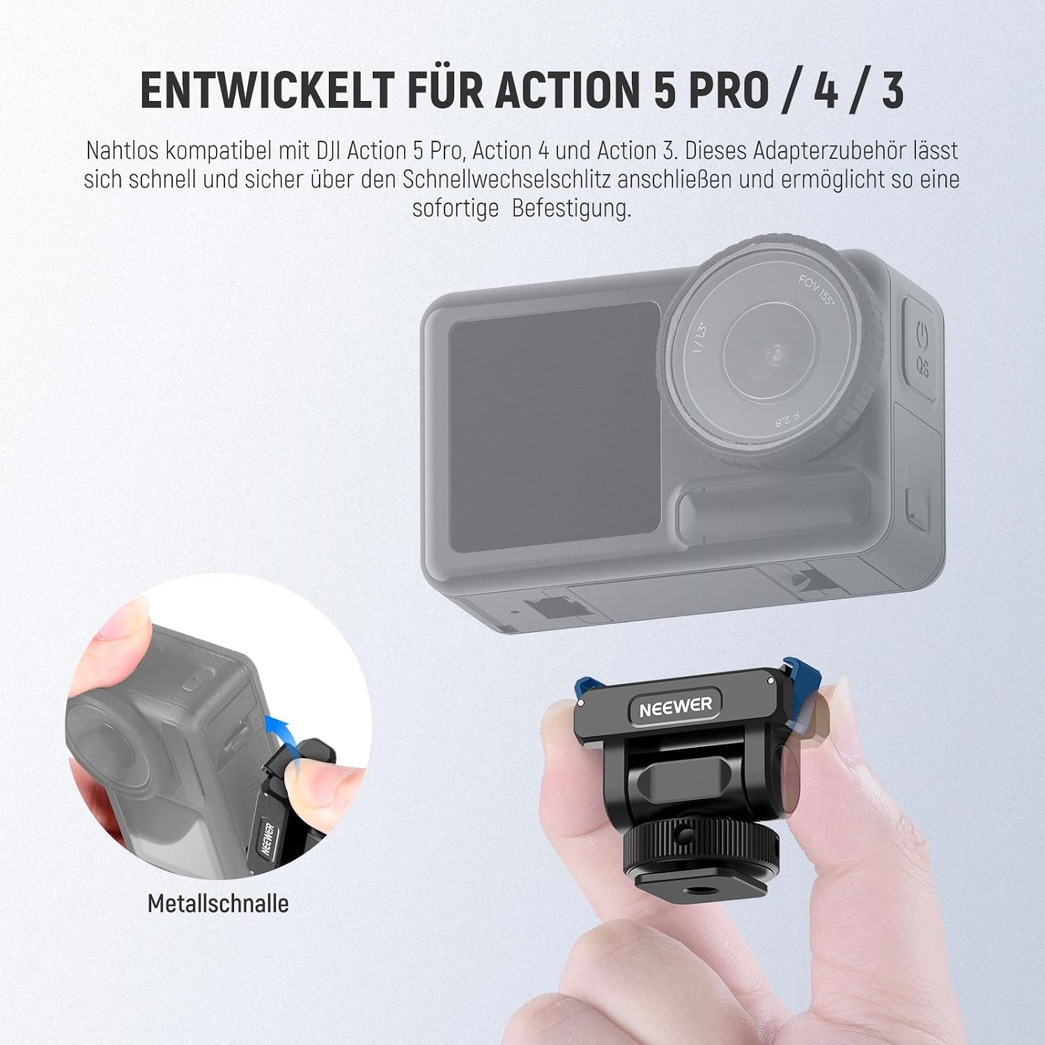 Detalle de NEEWER Magnetische Halterung 160° für Osmo Action