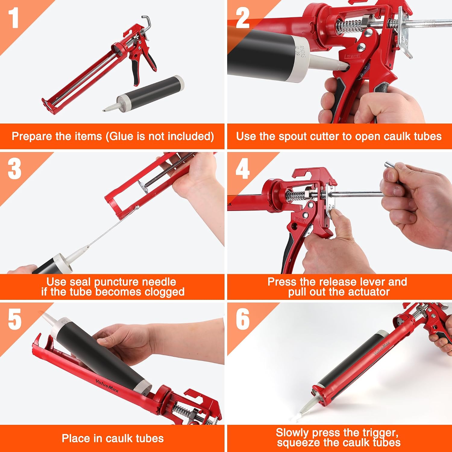 Thumbnail 5 de ValueMax Pistola per Silicone 380 ml – spinta 9:1, manico in alluminio e design antiscivolo