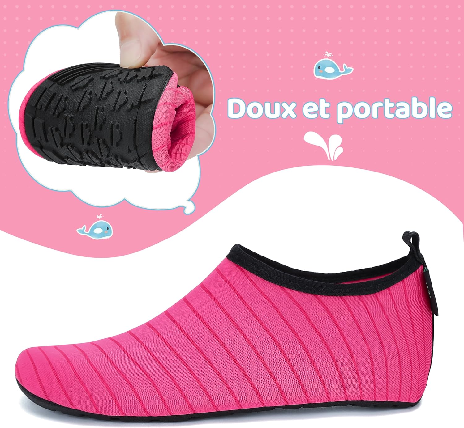 Thumbnail 4 de SAGUARO Chaussures d'eau pour enfants — Plage, Piscine et Natation, Néoprène et Caoutchouc, tailles EU 20‑37