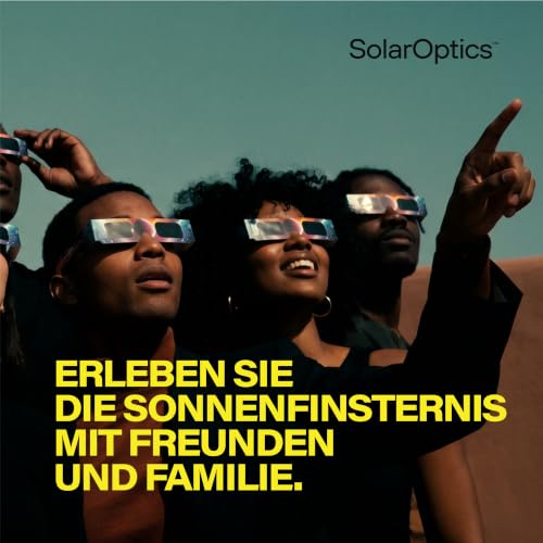 Thumbnail 1 de Solar Optics Sonnenfinsternisbrille 2er-Pack mit Handy-Filter – ISO 12312-2 & CE-zertifiziert, sicher beobachten + Smartphone-Filter-Set (AAS 2026)