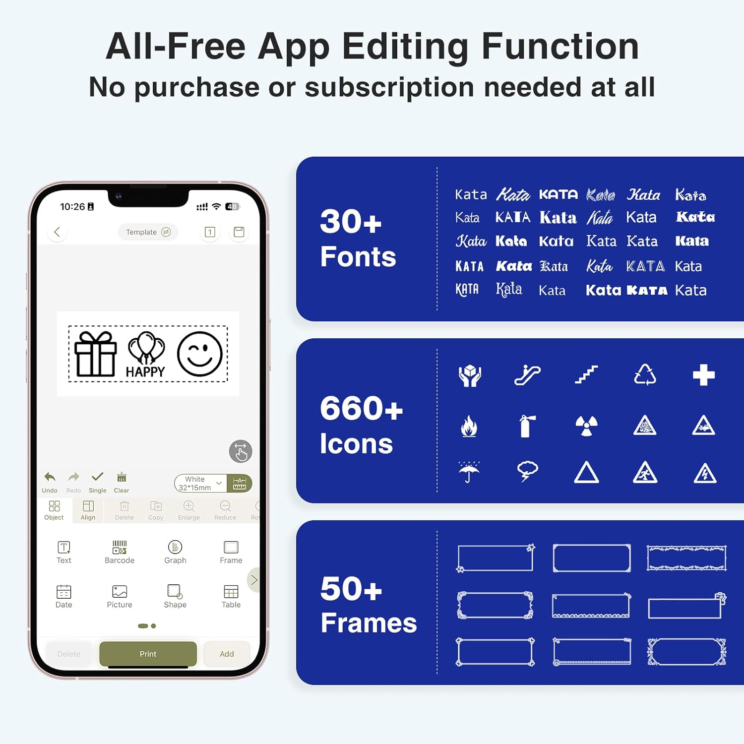 Thumbnail 6 de SUPVAN E12 Bluetooth Label Maker: 4 Tapes, App & Keyboard, 30+ Fonts, 660+ Icons
