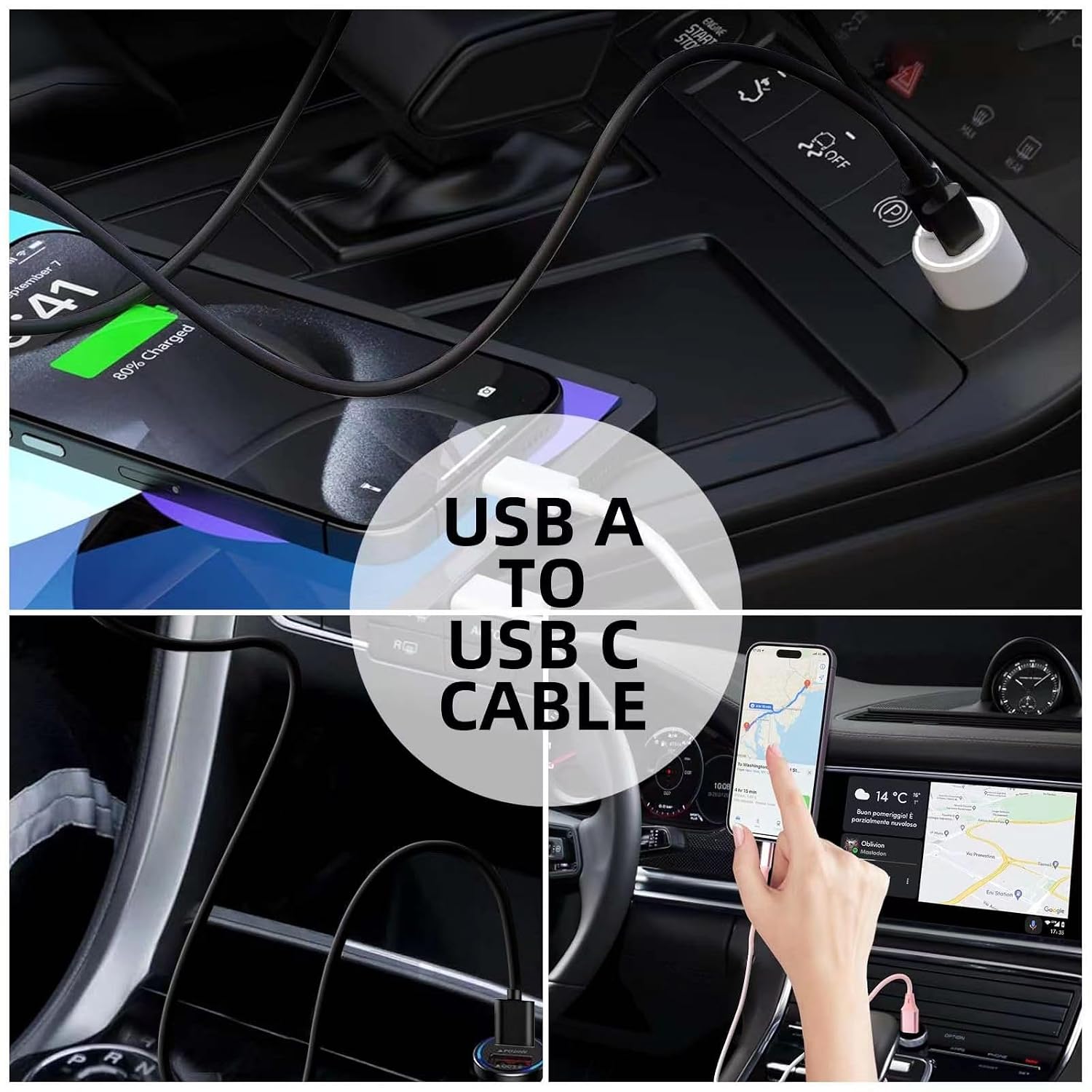 Detalle 2 de AHDFWI 10FT USB‑A to USB‑C Fast Charging Cable