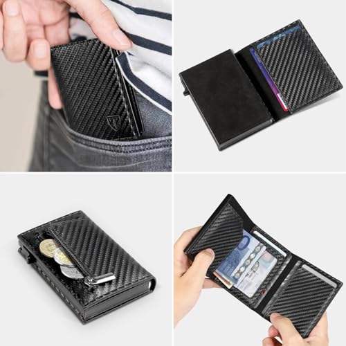 Detalle 2 de TEEHON carteras para hombre con cierre magnético y tarjetero RFID/NFC (caja de regalo)