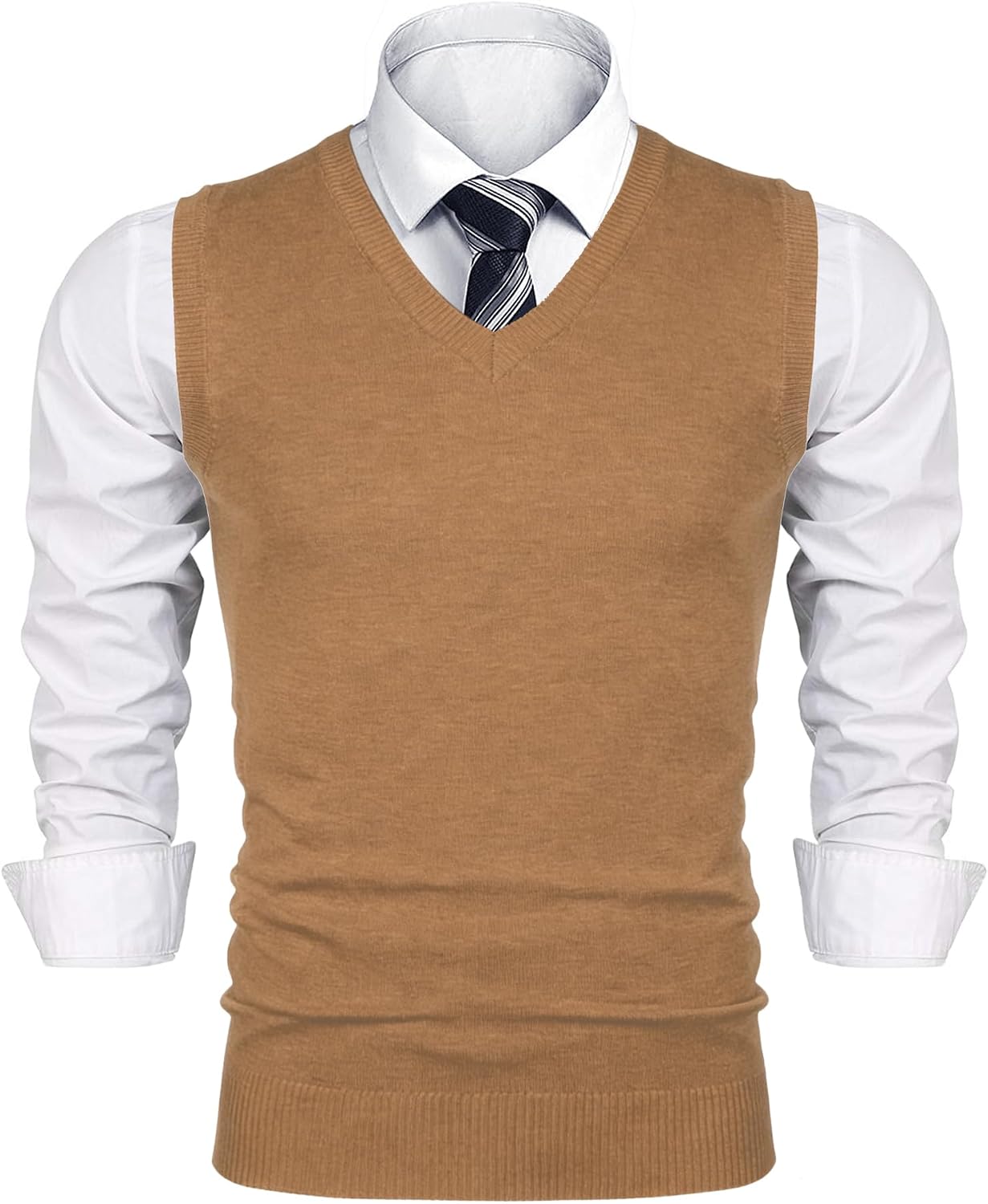 Thumbnail 6 de Sykooria Pullunder Herren mit V-Ausschnitt – ärmellose Strickweste für Winter, Slim Fit (S–XXL)