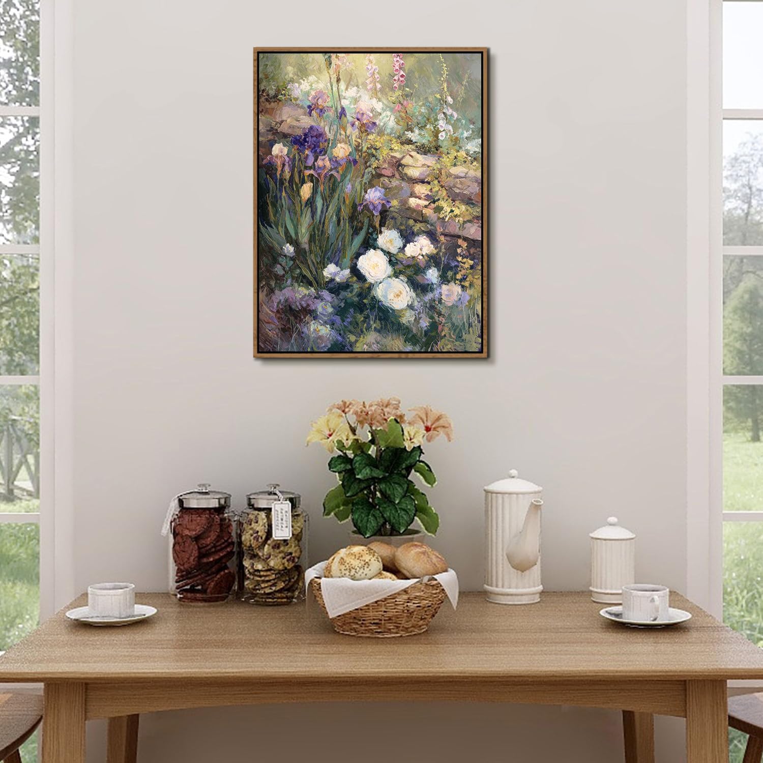 Thumbnail 5 de Framed Abstract Floral Wall Art – Rustic Vintage Farmhouse Botanical Landscape, 12x16