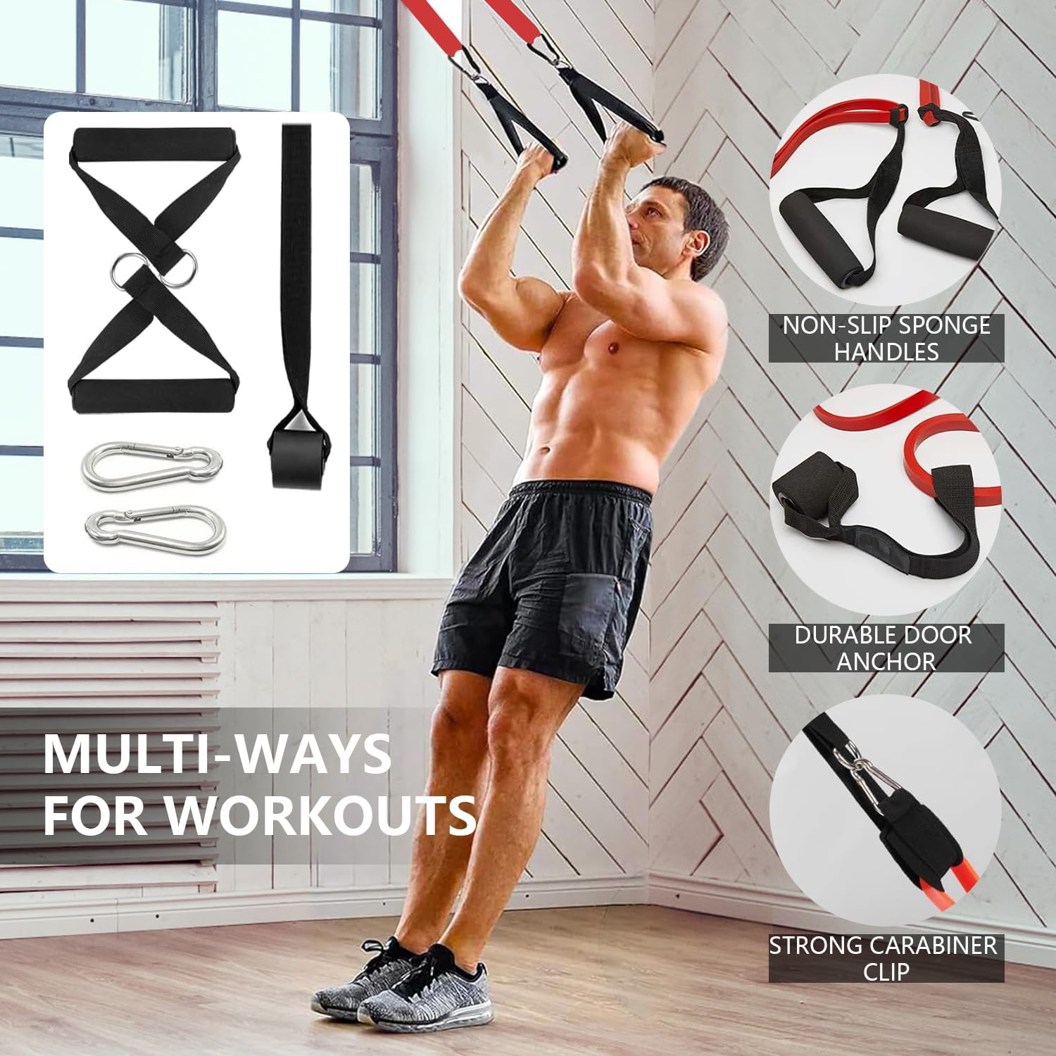 Detalle 1 de Vylaier 16in1bands Resistance Band Set, Natural Latex, 5 Resistance Levels
