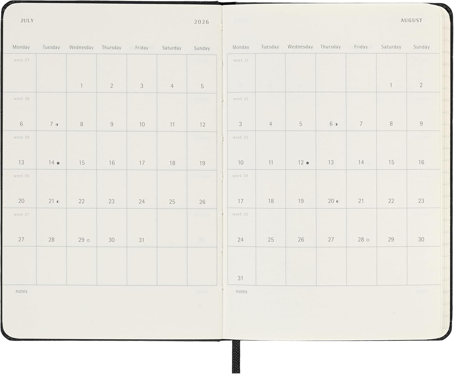 Thumbnail 5 de Moleskine Weekly Planner 2026 Pocket 9 x 14 cm