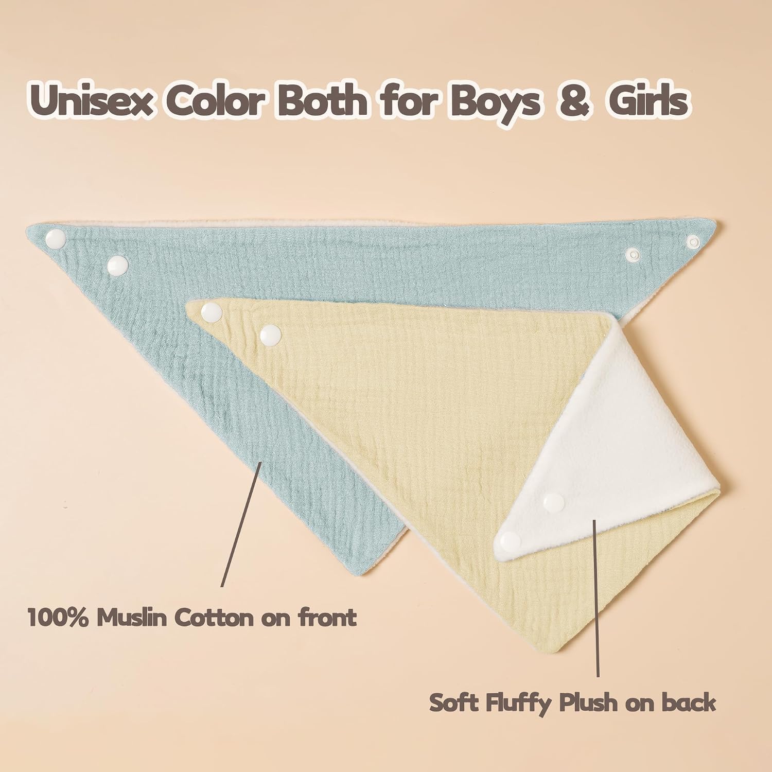 Thumbnail 5 de Susurration muslin baby drool bibs triangle, 6 pack