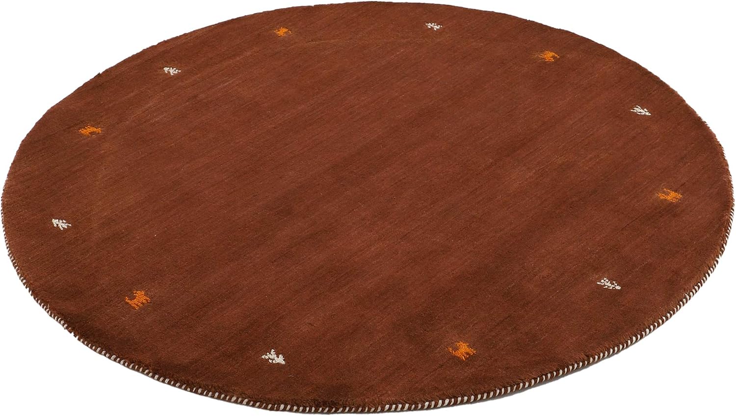 Thumbnail 1 de CarpetFine Alfombra Redonda Gabbeh Uni Marrón Ø 150 cm 🛋