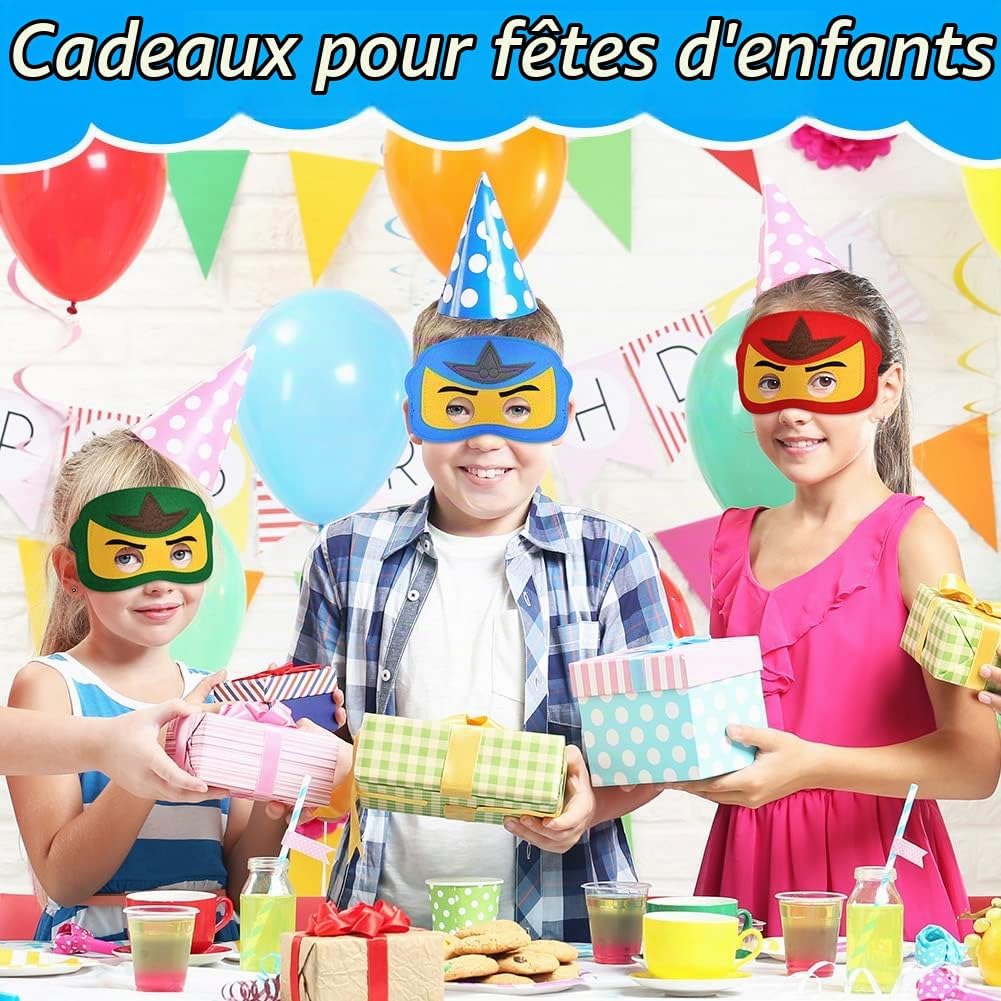 Detalle 2 de URAQT C2-masker-NL vilten verkleedmaskers voor kinderen, set van 12