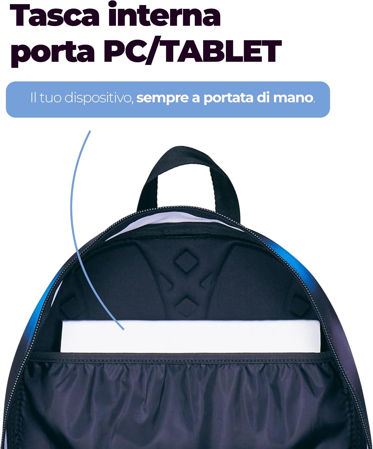 Thumbnail 6 de Seven Freethink Zaino Scuola Media Ragazzo, Blu/Nero 34L – Doppio Scomparto con Porta PC e Borraccia