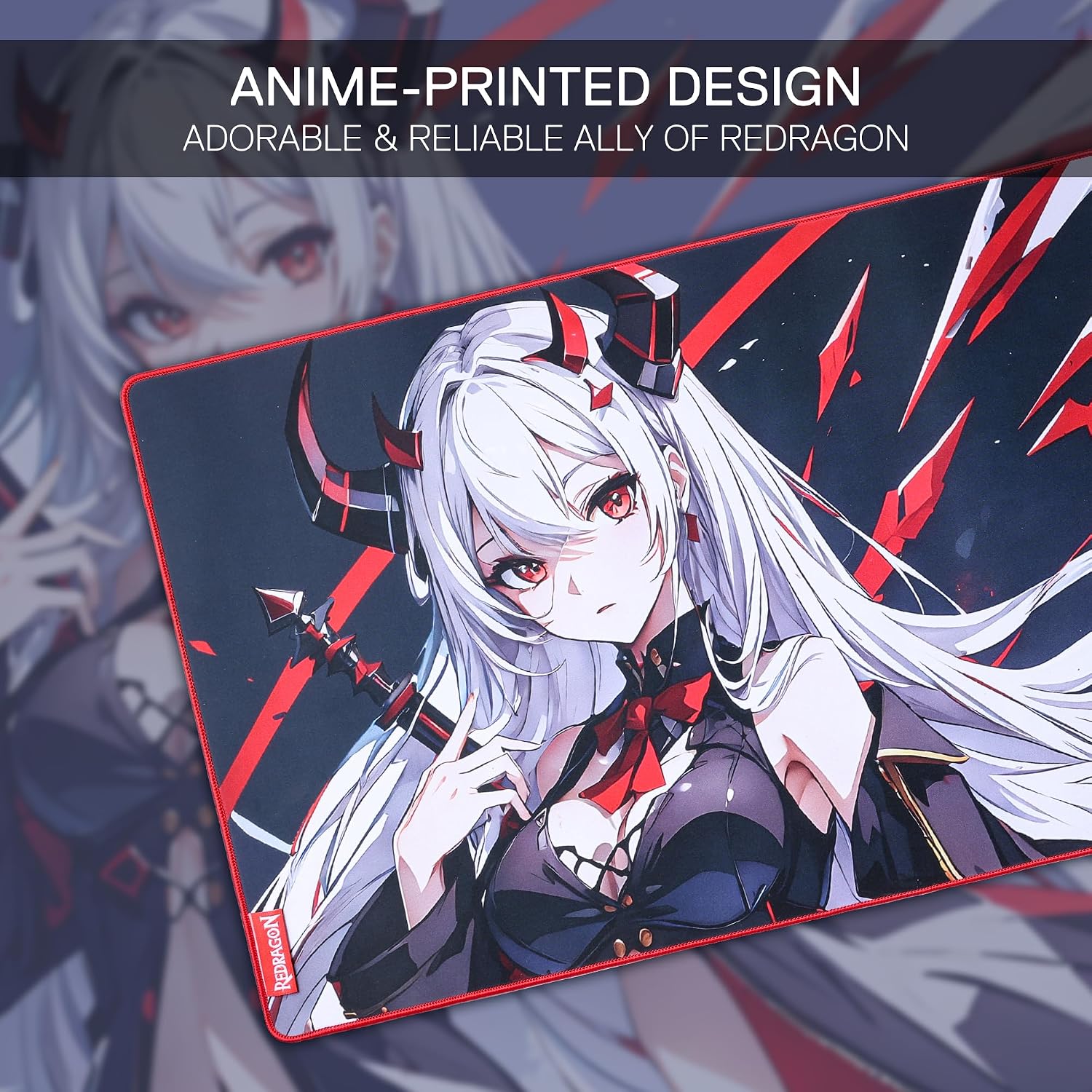 Detalle de Redragon EISA P047L Anime gaming mouse pad (35 x 16 inches) with smooth lycra surface