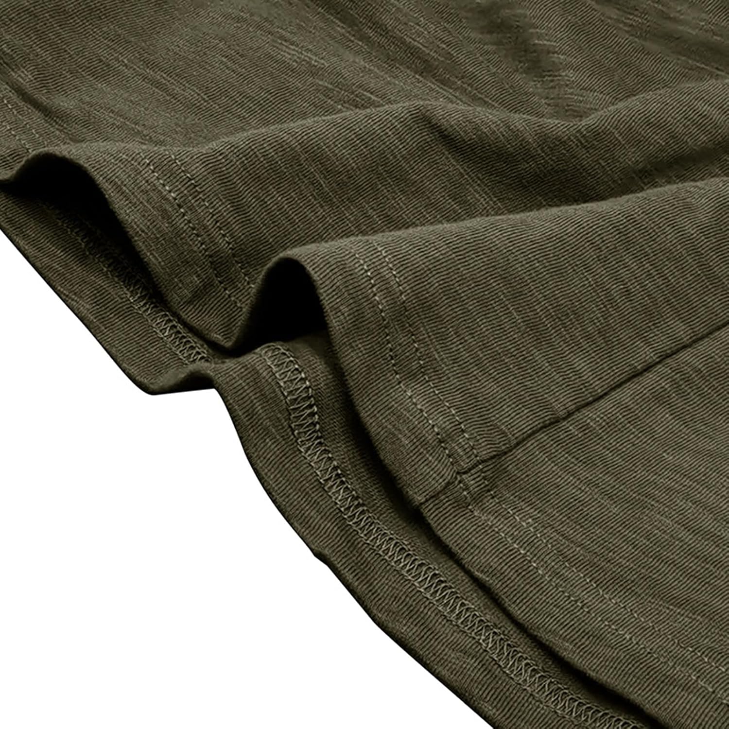 Detalle de Henley Langarm T Shirt Herren – Slim Fit, 8 Knöpfe, Kragenloses Design