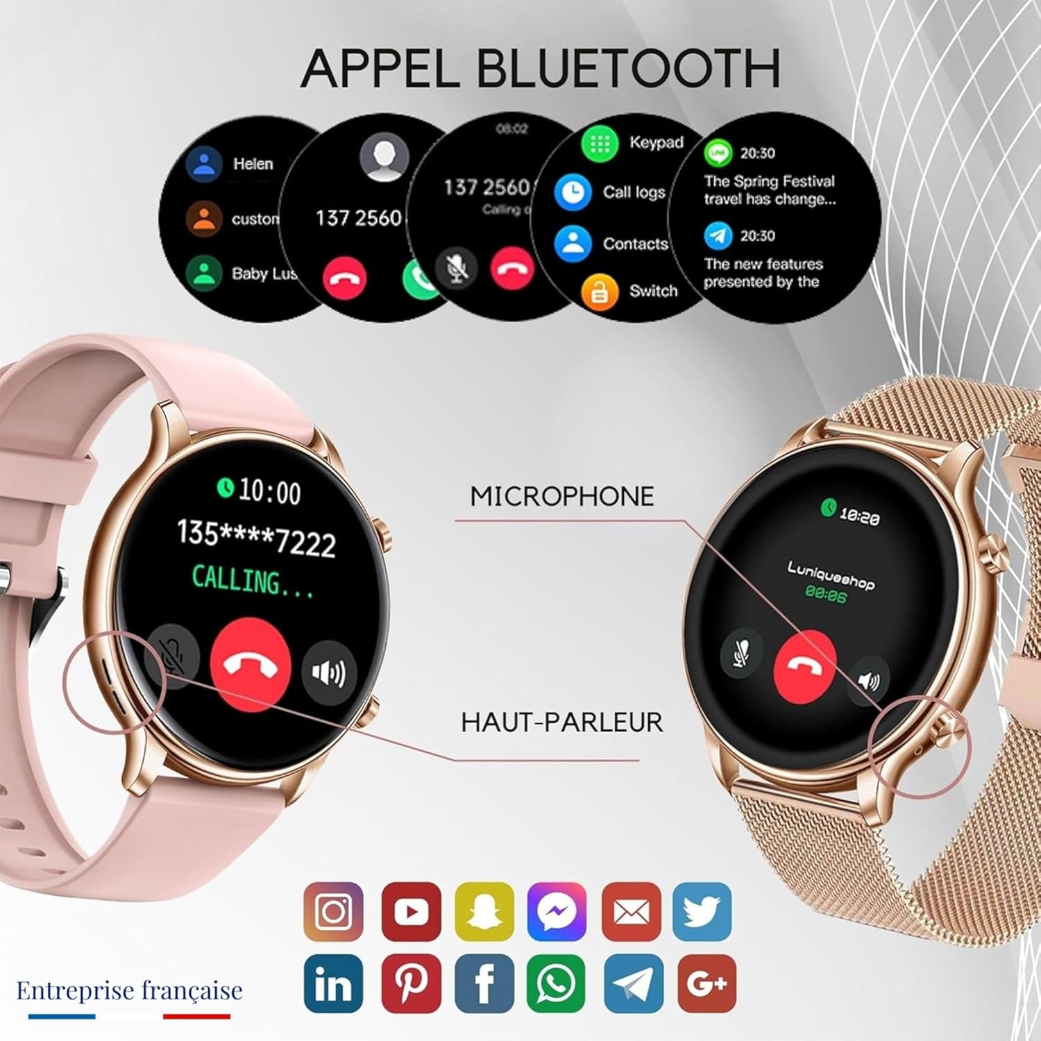 Thumbnail 6 de LUNIQUESHOP LSWATCH V2 montre connectée femme Bluetooth, cardio, sommeil, podomètre et appels