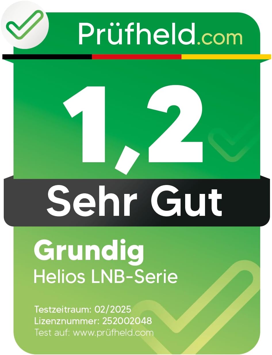 Detalle de GSS Grundig Helios Single LNB (Single, 1 Teilnehmer) mit LTE-Abschirmung, Sun Protect & 2× F-Stecker