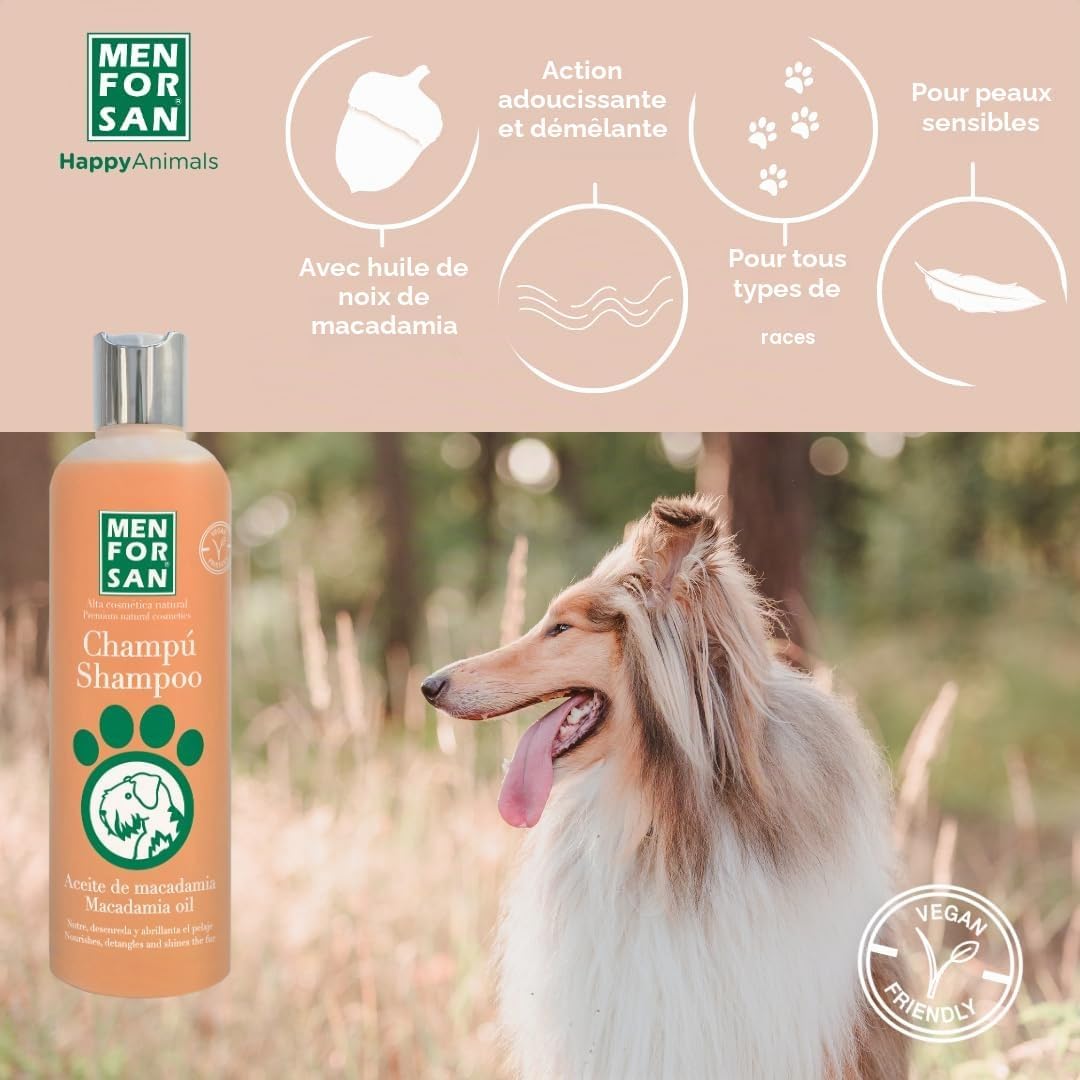 Thumbnail 2 de MENFORSAN Shampooing pour Chiens à l’Huile de Macadamia – 1L, Nourrit et Brillant