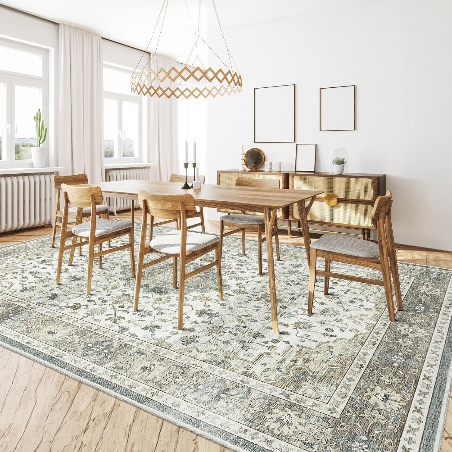 Thumbnail 4 de HOMFINE Alfombra Vintage Grande Lavable Antideslizante 🏡 200x300cm