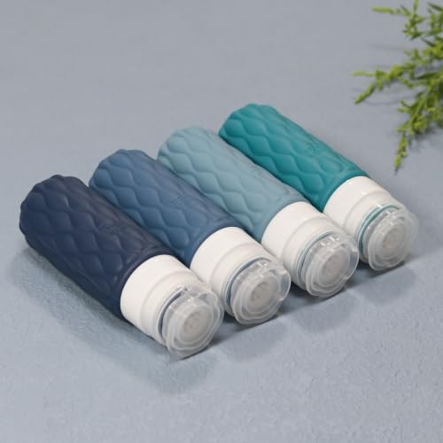 Thumbnail 6 de Lericttor 100ml Silicone Travel Bottles for Toiletries – 4 Pack with Clear Zipper Bag and Labels