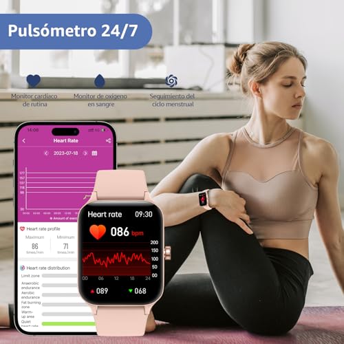 Detalle de KIUVKAS P3 Smartwatch: reloj inteligente 1,95'' con llamadas, 140+ modos deporte y monitorización de salud